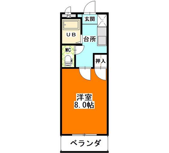 グリーンパーク賞田(1K/3階)の間取り写真