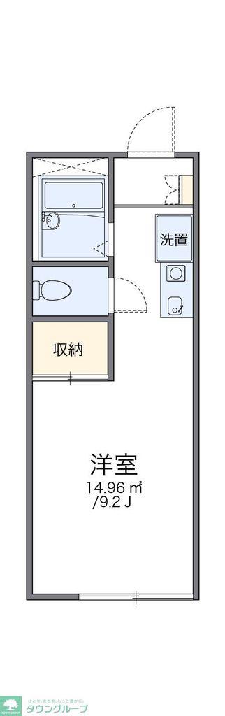 レオパレスボヌール(1K/1階)の間取り写真