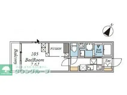 ウィンドテラス新柴又II(1K/1階)の間取り写真
