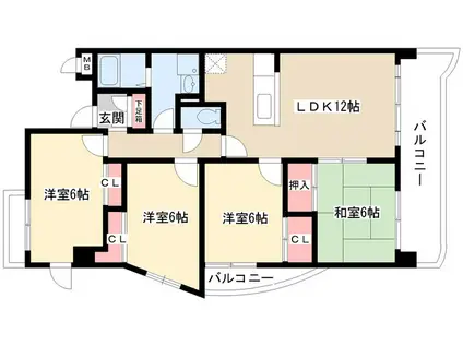 アルカディアIII(4LDK/6階)の間取り写真