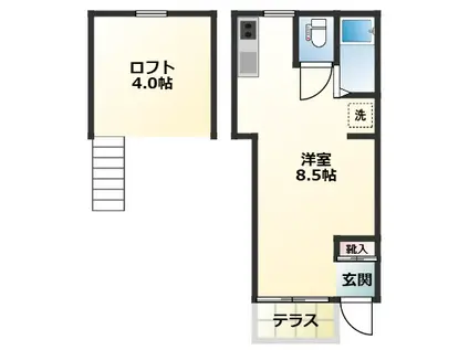 セゾン・ド・ロンシャン(1K/1階)の間取り写真