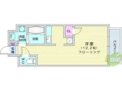 ロンディーヌ2榴岡(ワンルーム/8階)の間取り写真