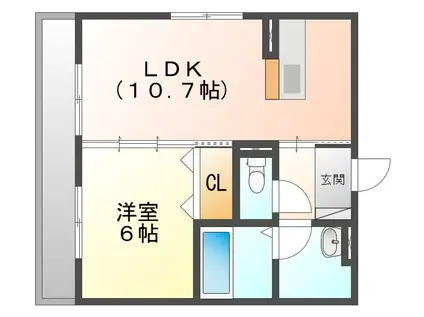 メゾン ド フルール(1LDK/1階)の間取り写真