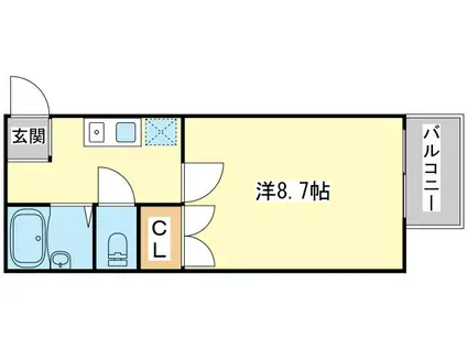 キャトルセゾン福崎(1K/1階)の間取り写真