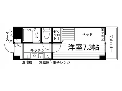 住吉ライフパンション(1K/3階)の間取り写真