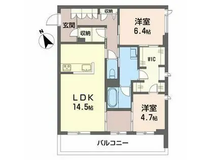 シャーメゾンサクラスクエア本郷(2LDK/4階)の間取り写真