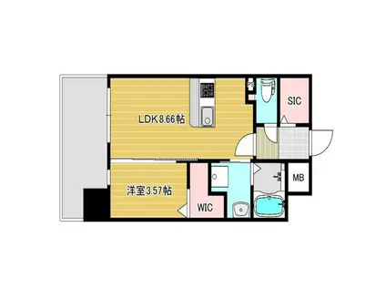 リファレンス六本松(1LDK/8階)の間取り写真