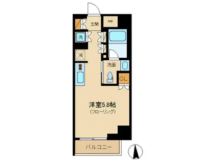 ラフィネシャトー(ワンルーム/3階)の間取り写真