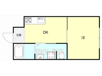 フォンタルナウ(1DK/1階)の間取り写真