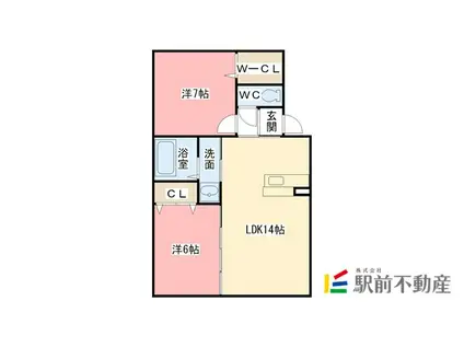 マノワールNAGASE(2LDK/1階)の間取り写真