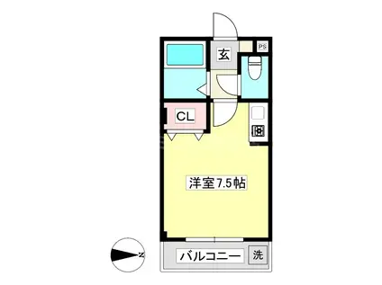 メゾン石川B(ワンルーム/1階)の間取り写真