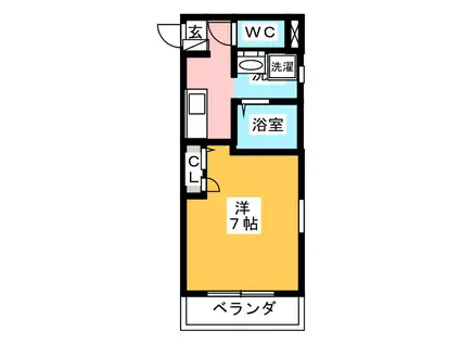 SUNNY SIDE 生田(1K/3階)の間取り写真