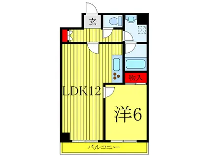 ヒルトップ小石川(1LDK/3階)の間取り写真
