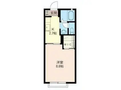 エントピア柏A・K(1K/2階)の間取り写真