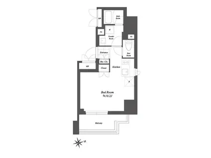 ザ・ゲートハウス浅草雷門(ワンルーム/5階)の間取り写真