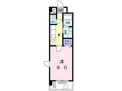 リバーサイド新川(1K/5階)の間取り写真