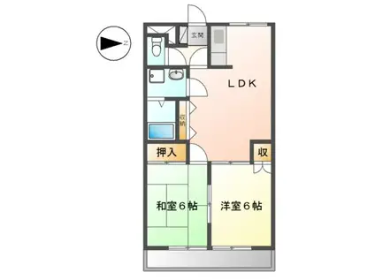 メゾン・ド・ファミーユ(2LDK/2階)の間取り写真