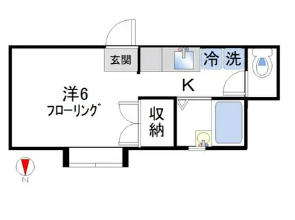 ヴェール曙(1K/1階)の間取り写真
