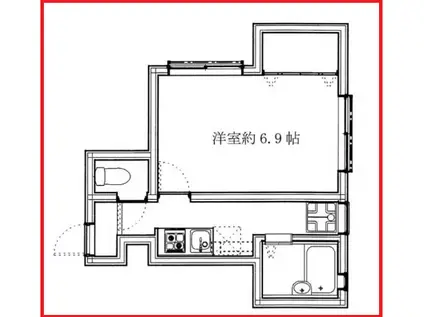 アニマジョーネ(1K/1階)の間取り写真