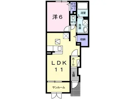 ベル クレール(1LDK/1階)の間取り写真