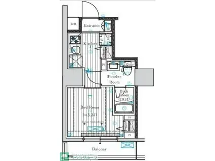 プレール・ドゥーク戸越銀座通(1K/6階)の間取り写真
