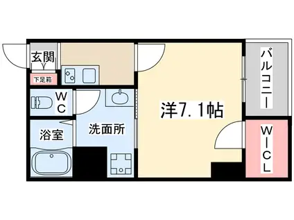 コア天満橋(1K/7階)の間取り写真