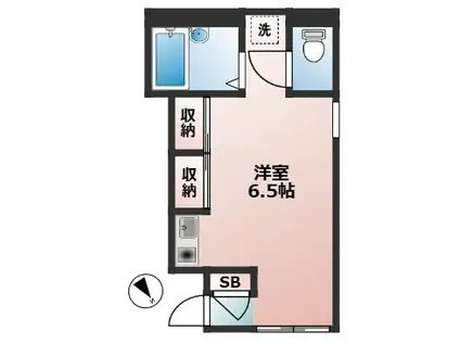 プランシェ(ワンルーム/1階)の間取り写真