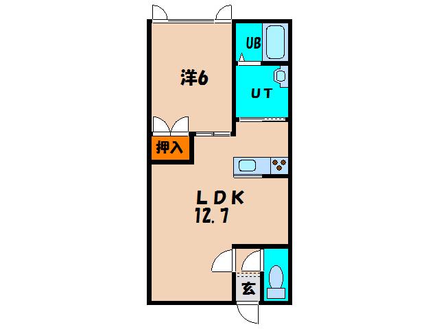 ヴィラOIWAKE(1LDK/1階)の間取り写真
