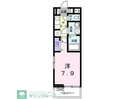 クレセール(1K/1階)の間取り写真