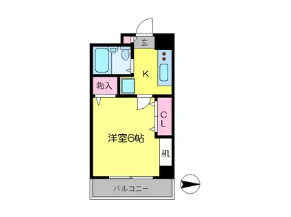 サンルミエール(1K/5階)の間取り写真