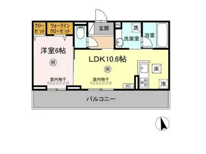 クレールRF(1LDK/1階)の間取り写真