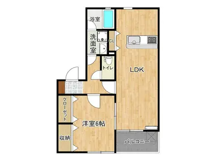 SUNGREAT下府(1LDK/2階)の間取り写真