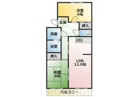 竹中マンション(2LDK/3階)の間取り写真