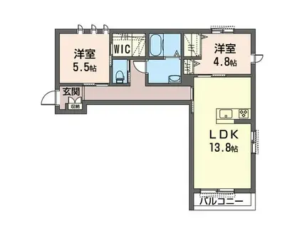 グラン ルガール(2LDK/2階)の間取り写真