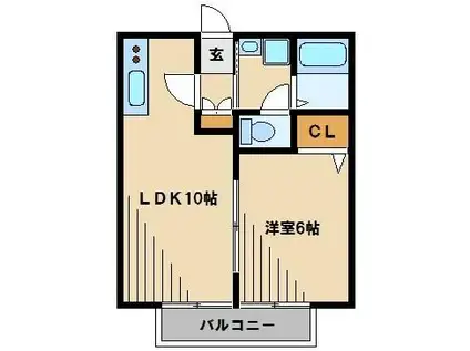 エクセランI(1LDK/2階)の間取り写真