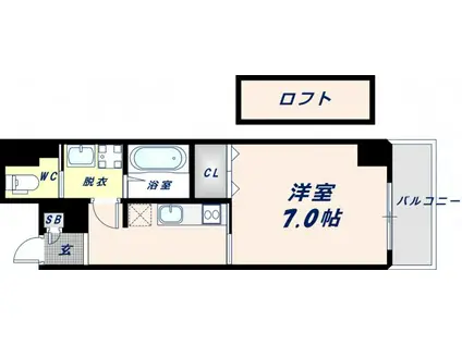 小阪レカンV(1K/5階)の間取り写真