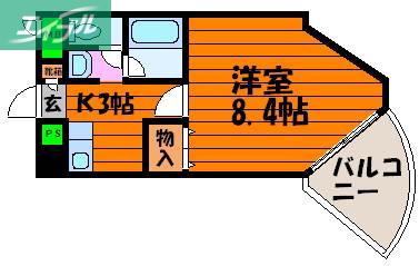 ルシェール(1K/5階)の間取り写真