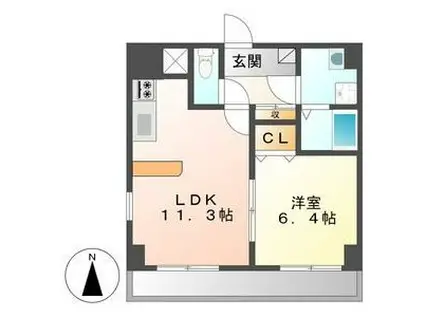 フローレスコート(1LDK/2階)の間取り写真