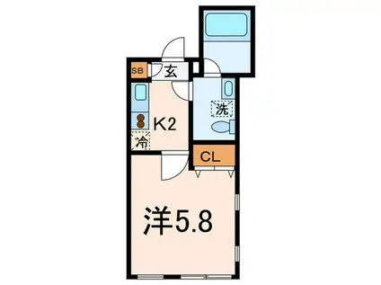 グランアセット自由ヶ丘(1K/1階)の間取り写真