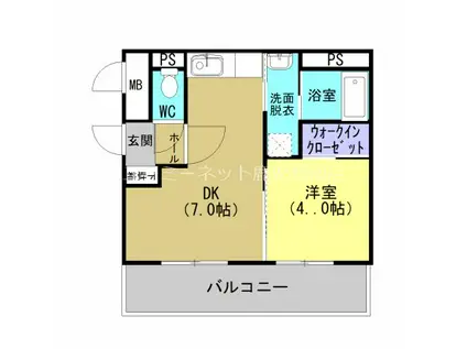 サンテラス・F(1DK/3階)の間取り写真