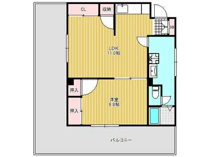 イルモンドビル(1LDK/5階)の間取り写真