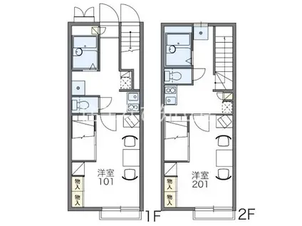 レオパレスフェリシア今岡(1K/2階)の間取り写真