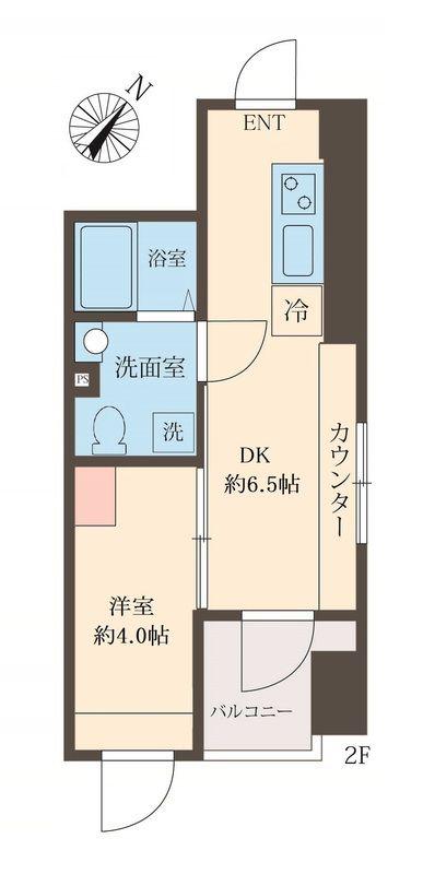 スフィア日本橋富沢町(1DK/2階)の間取り写真