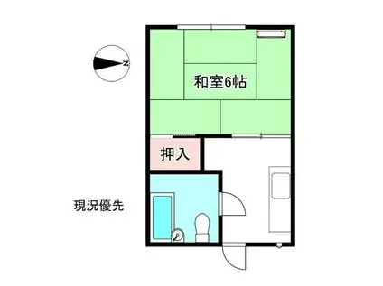 コーポラスマルカミ(1K/1階)の間取り写真