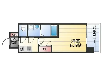 レジュールアッシュ三国本町(1K/3階)の間取り写真