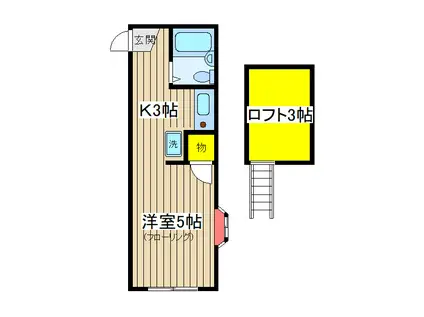 パレス杉田VI(1K/2階)の間取り写真