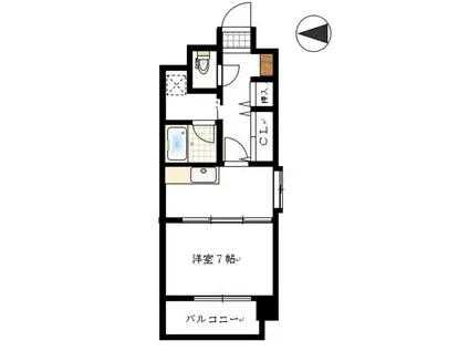 ヒルズK2(1DK/7階)の間取り写真