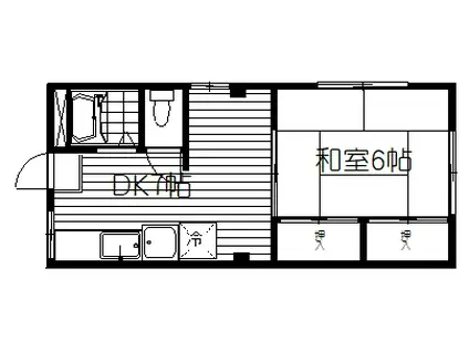 コーポ内山(1DK/2階)の間取り写真