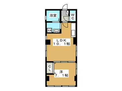 HTビル(1LDK/5階)の間取り写真