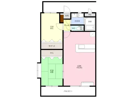 プチシャンス(2LDK/2階)の間取り写真